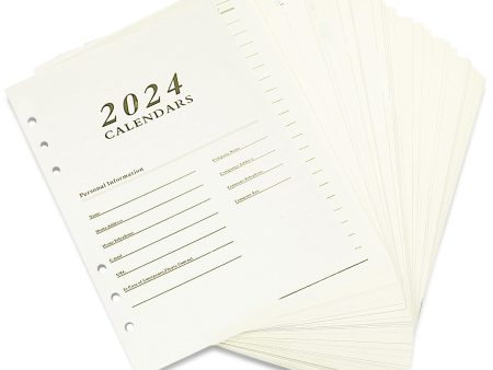 178 Hojas de Papel de Recambio A5 para Planificador Diario 2024, 6 Agujeros, Hojas Móviles para Cuaderno Personal y Organizador Fashion